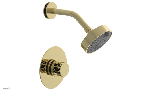 Phylrich JOLIE Pressure Balance Shower Set - Round Handle with "Black" Accents 222-21
