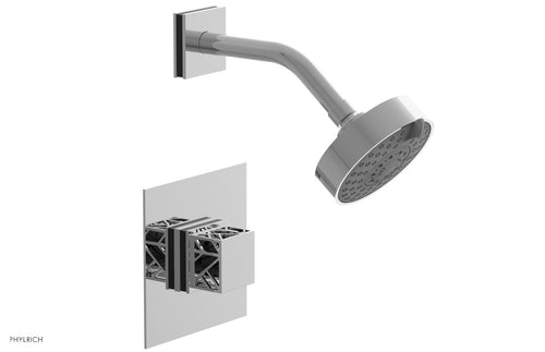 Phylrich JOLIE Pressure Balance Shower Set - Square Handle with "Black" Accents 222-22