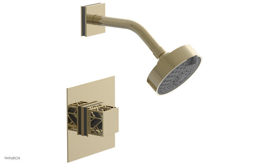 Phylrich JOLIE Pressure Balance Shower Set - Square Handle with "Grey" Accents 222-22