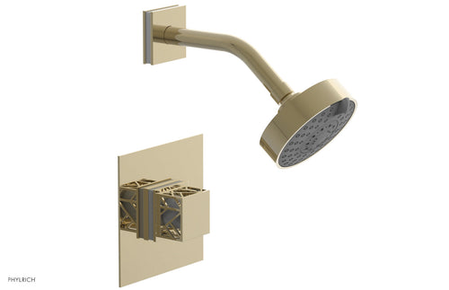 Phylrich JOLIE Pressure Balance Shower Set - Square Handle with "White" Accents 222-22