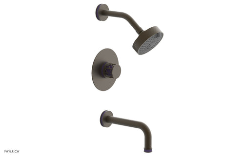 Phylrich JOLIE Pressure Balance Tub and Shower Set - Round Handle wth "Purple" Accents 222-26