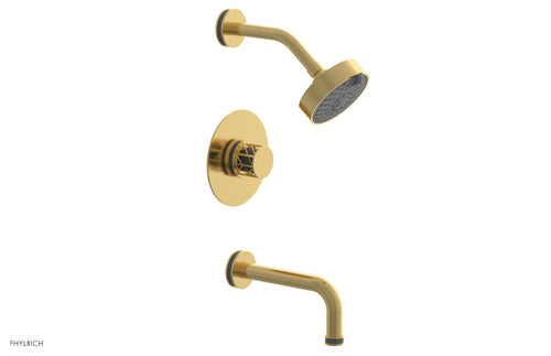 Phylrich JOLIE Pressure Balance Tub and Shower Set - Round Handle wth "Grey" Accents 222-26
