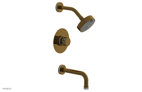 Phylrich JOLIE Pressure Balance Tub and Shower Set - Round Handle wth "White" Accents 222-26
