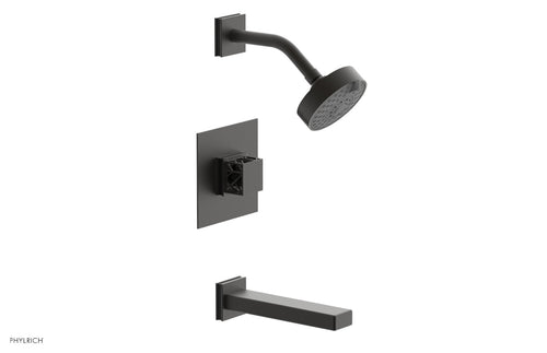 Phylrich JOLIE Pressure Balance Tub and Shower Set - Square Handle wth "Black" Accents 222-27
