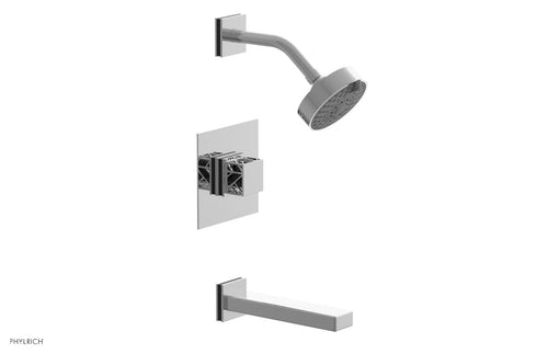 Phylrich JOLIE Pressure Balance Tub and Shower Set - Square Handle wth "Black" Accents 222-27