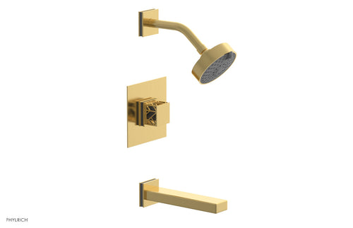 Phylrich JOLIE Pressure Balance Tub and Shower Set - Square Handle wth "Grey" Accents 222-27