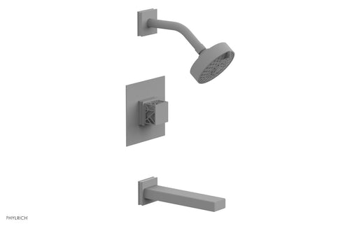 Phylrich JOLIE Pressure Balance Tub and Shower Set - Square Handle wth "White" Accents 222-27