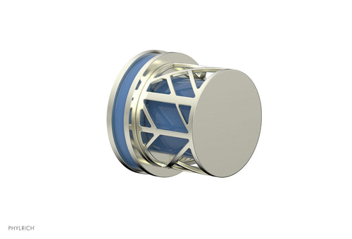 Phylrich JOLIE Volume Control/Diverter Trim - Round Handle with "Light Blue" Accents 222-35