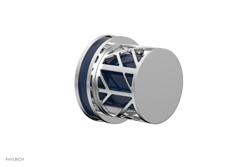 Phylrich JOLIE Volume Control/Diverter Trim - Round Handle with "Navy Blue" Accents 222-35