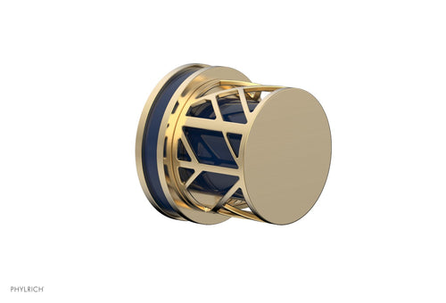 Phylrich JOLIE Volume Control/Diverter Trim - Round Handle with "Navy Blue" Accents 222-35