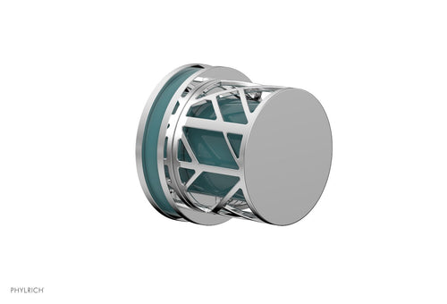 Phylrich JOLIE Volume Control/Diverter Trim - Round Handle with "Turquoise" Accents 222-35