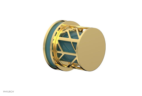 Phylrich JOLIE Volume Control/Diverter Trim - Round Handle with "Turquoise" Accents 222-35