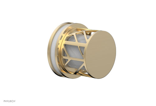 Phylrich JOLIE Volume Control/Diverter Trim - Round Handle with "White" Accents 222-35