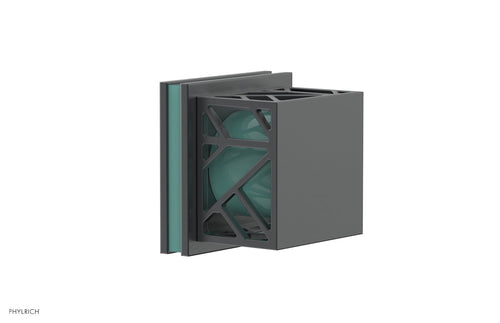 Phylrich JOLIE Volume Control/Diverter Trim - Square Handle with "Turquoise" Accents 222-36