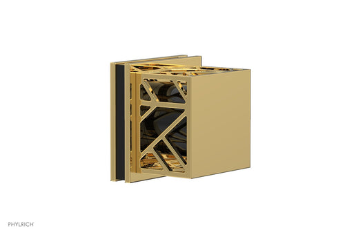 Phylrich JOLIE Volume Control/Diverter Trim - Square Handle with "Black" Accents 222-36