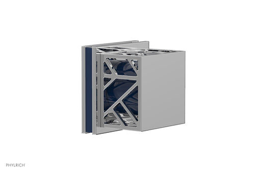 Phylrich JOLIE Volume Control/Diverter Trim - Square Handle with "Navy Blue" Accents 222-36