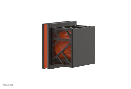 Phylrich JOLIE Volume Control/Diverter Trim - Square Handle with "Orange" Accents 222-36