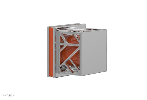 Phylrich JOLIE Volume Control/Diverter Trim - Square Handle with "Orange" Accents 222-36