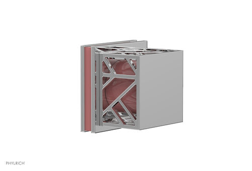 Phylrich JOLIE Volume Control/Diverter Trim - Square Handle with "Pink" Accents 222-36