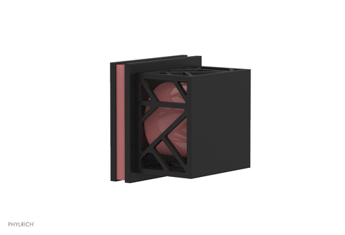 Phylrich JOLIE Volume Control/Diverter Trim - Square Handle with "Pink" Accents 222-36
