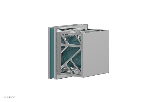 Phylrich JOLIE Volume Control/Diverter Trim - Square Handle with "Turquoise" Accents 222-36