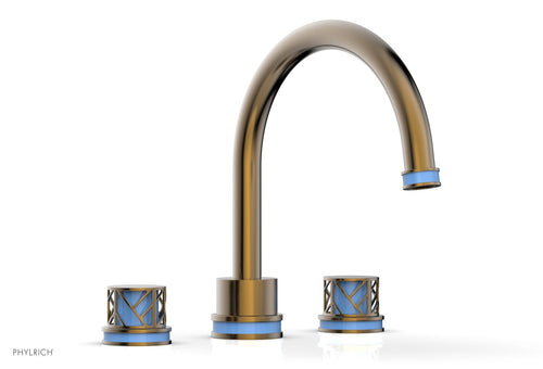 Phylrich JOLIE Deck Tub Set - Round Handles with "Light Blue" Accents 222-40