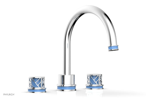 Phylrich JOLIE Deck Tub Set - Round Handles with "Light Blue" Accents 222-40
