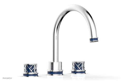 Phylrich JOLIE Deck Tub Set - Round Handles with "Navy Blue" Accents 222-40