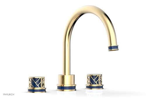 Phylrich JOLIE Deck Tub Set - Round Handles with "Navy Blue" Accents 222-40