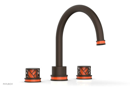 Phylrich JOLIE Deck Tub Set - Round Handles with "Orange" Accents 222-40