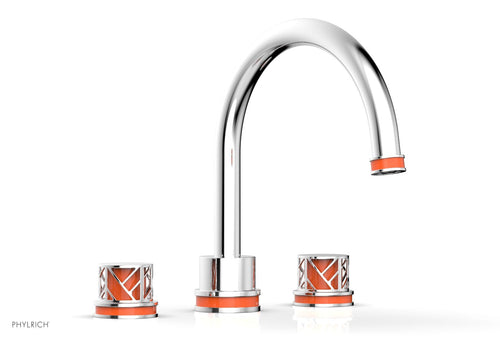 Phylrich JOLIE Deck Tub Set - Round Handles with "Orange" Accents 222-40