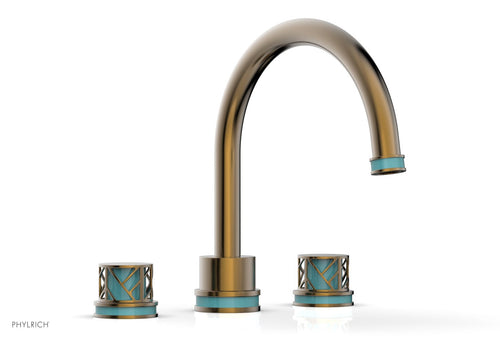 Phylrich JOLIE Deck Tub Set - Round Handles with "Turquoise" Accents 222-40