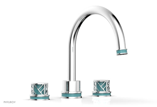 Phylrich JOLIE Deck Tub Set - Round Handles with "Turquoise" Accents 222-40
