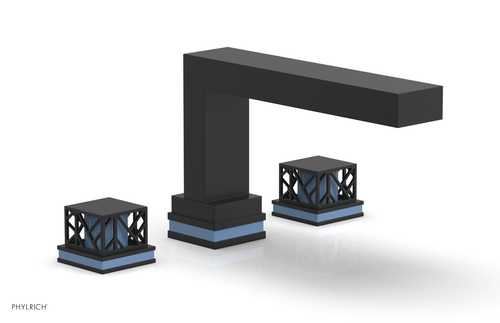 Phylrich JOLIE Deck Tub Set - Square Handles with "Light Blue" Accents 222-41