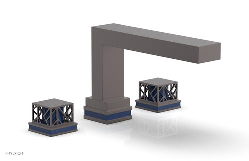 Phylrich JOLIE Deck Tub Set - Square Handles with "Navy Blue" Accents 222-41