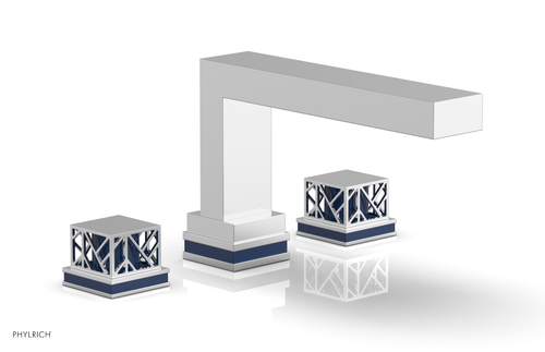 Phylrich JOLIE Deck Tub Set - Square Handles with "Navy Blue" Accents 222-41