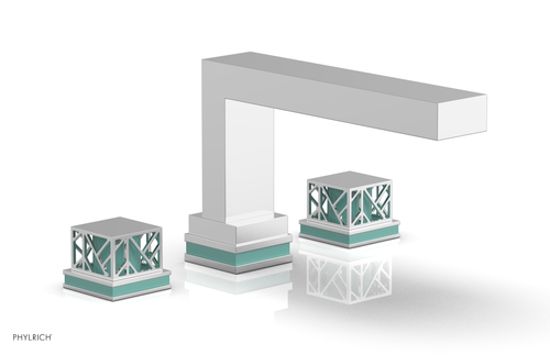 Phylrich JOLIE Deck Tub Set - Square Handles with "Turquoise" Accents 222-41