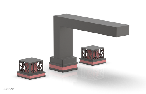 Phylrich JOLIE Deck Tub Set - Square Handles with "Pink" Accents 222-41