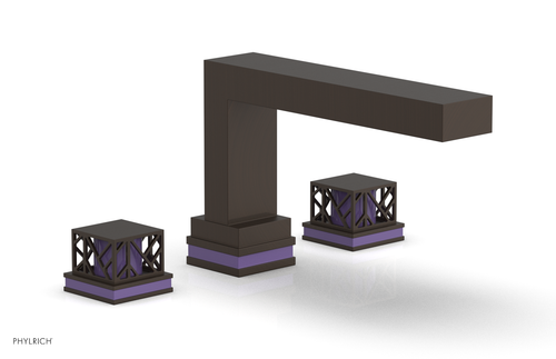 Phylrich JOLIE Deck Tub Set - Square Handles with "Purple" Accents 222-41