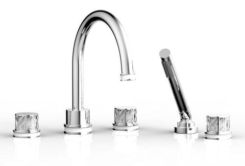 Phylrich JOLIE Deck Tub Set with Hand Shower - Round Handles with "White" Accents 222-48