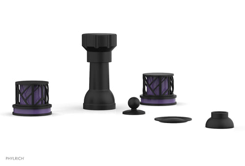 Phylrich JOLIE Four Hole Bidet Set - Round Handles with "Purple Accents" 222-60