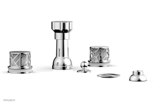 Phylrich JOLIE Four Hole Bidet Set - Round Handles with "White Accents" 222-60