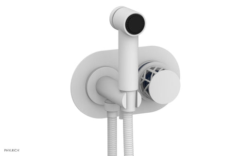Phylrich JOLIE Wall Mounted Bidet, Round Handle with "Navy Blue" Accents 222-64