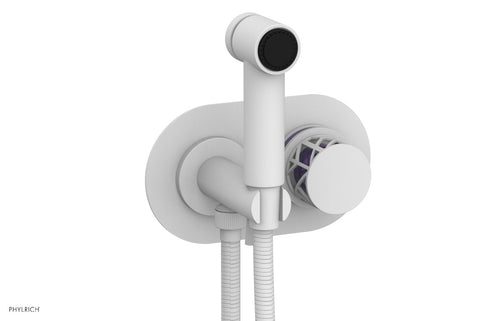 Phylrich JOLIE Wall Mounted Bidet, Round Handle with "Purple" Accents 222-64