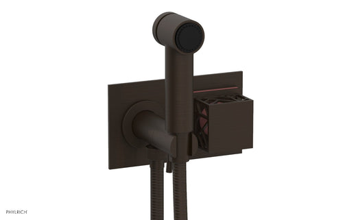 Phylrich JOLIE Wall Mounted Bidet, Square Handle with "Pink" Accents 222-65
