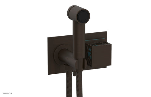 Phylrich JOLIE Wall Mounted Bidet, Square Handle with "Turquoise" Accents 222-65