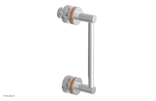 Phylrich JOLIE - 8" Single Sided Shower Pull with "Orange" Accents 222-92-08