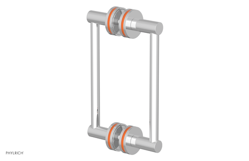 Phylrich JOLIE - 8" Double Sided Shower Pull with "Orange" Accents 222-93-08