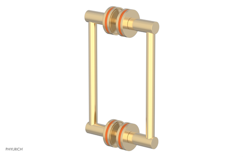 Phylrich JOLIE - 8" Double Sided Shower Pull with "Orange" Accents 222-93-08