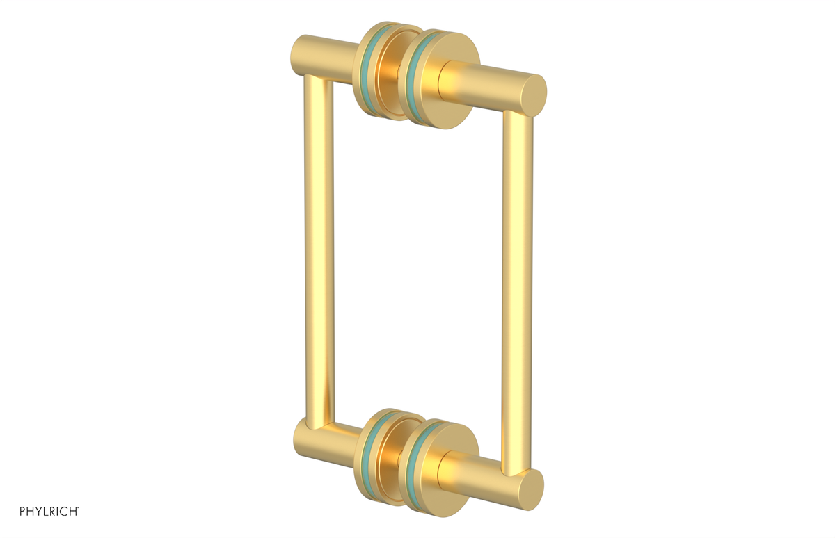 JOLIE - 8" Double Sided Shower Pull with "Turqoise" Accents 222-93-08